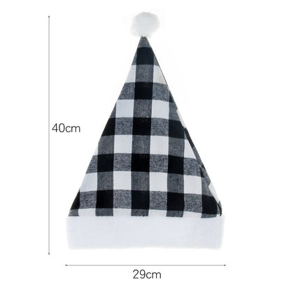 New Christmas Party Festive Hat Red Black And White Checkered - Urban Caps