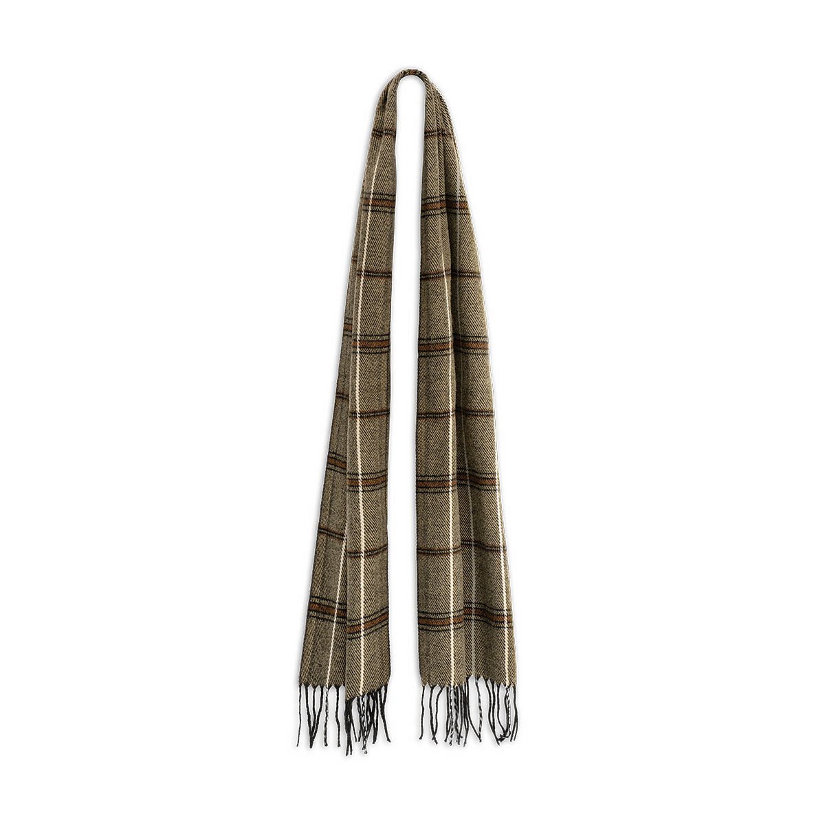 Ollie – Brushed Acrylic Check Scarf with 8cm Fringe End - Urban Caps