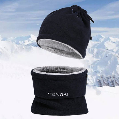 Outdoor Plush Thermal Beanie – Windproof Wool Hat with Neck Cover for Cold Weather - Urban Caps