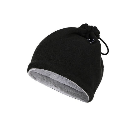 Outdoor Plush Thermal Beanie – Windproof Wool Hat with Neck Cover for Cold Weather - Urban Caps