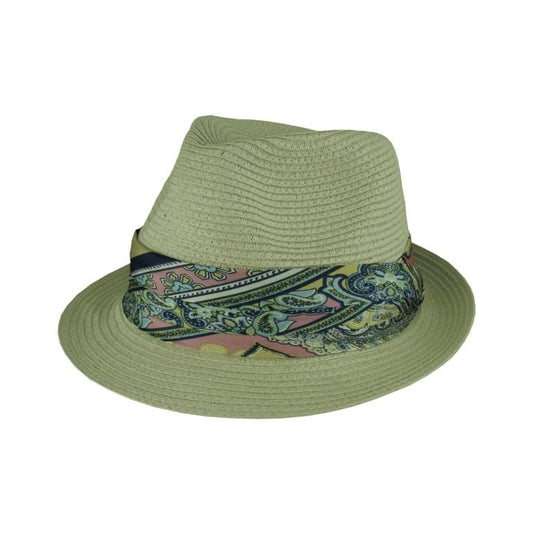 Paper Braid Trilby Hat with Satin Print Band – Combo A - Urban Caps