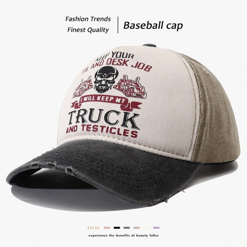 Peaked Hard Top Summer Letter Printing Stylish Baseball Cap - Urban Caps