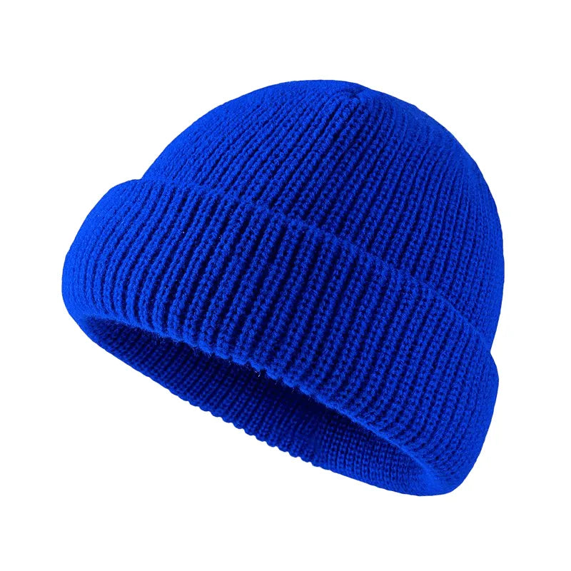 Plain Knitted Beanie – Classic Cuffed Winter Beanie Hat