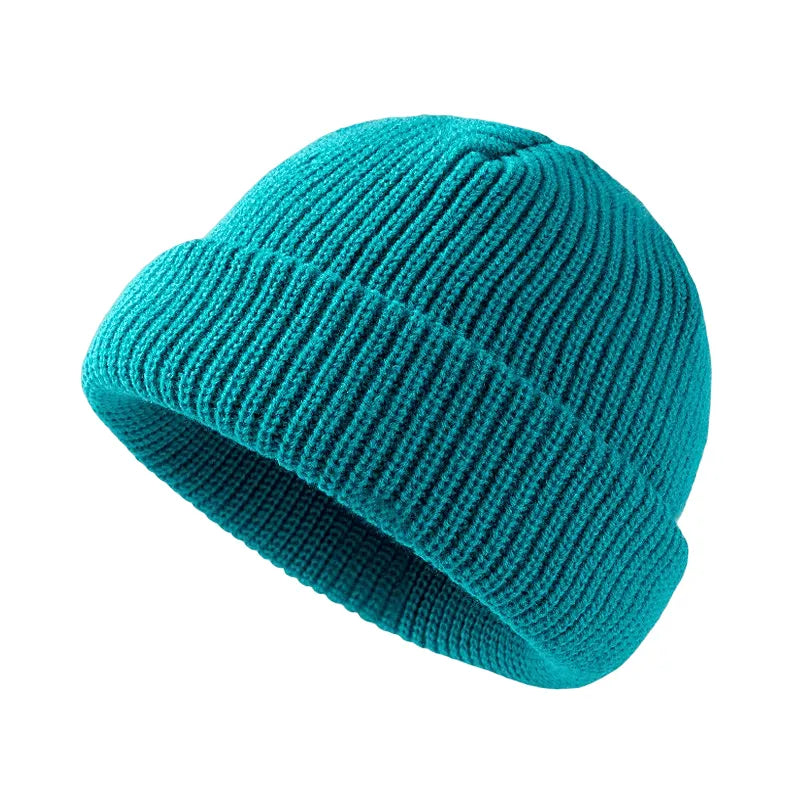 Plain Knitted Beanie – Classic Cuffed Winter Beanie Hat