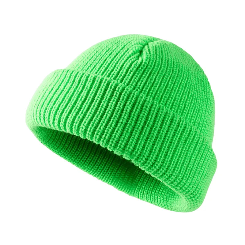 Plain Knitted Beanie – Classic Cuffed Winter Beanie Hat