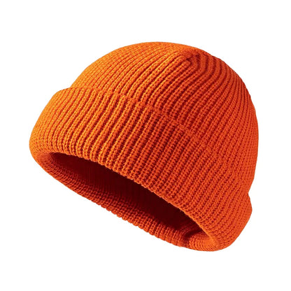 Plain Knitted Beanie – Classic Cuffed Winter Beanie Hat