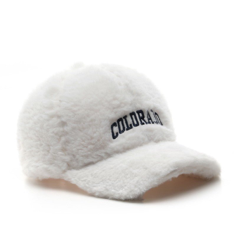 Plush Autumn And Winter Fashion Vintage Female Alphabet Embroidery Duck Hat - Urban Caps