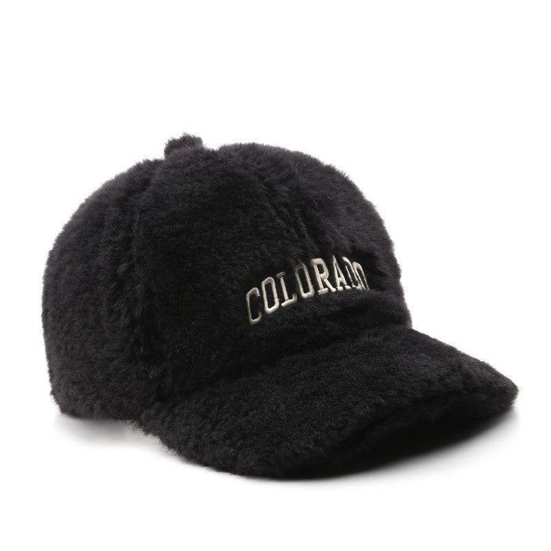 Plush Autumn And Winter Fashion Vintage Female Alphabet Embroidery Duck Hat - Urban Caps