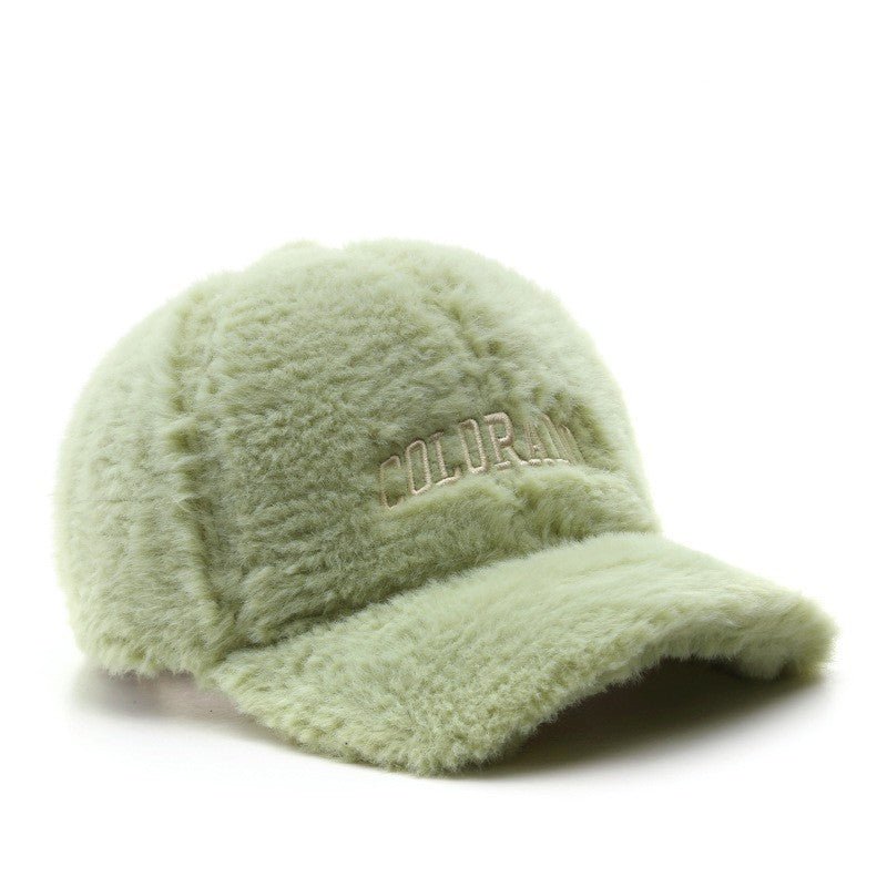 Plush Autumn And Winter Fashion Vintage Female Alphabet Embroidery Duck Hat - Urban Caps