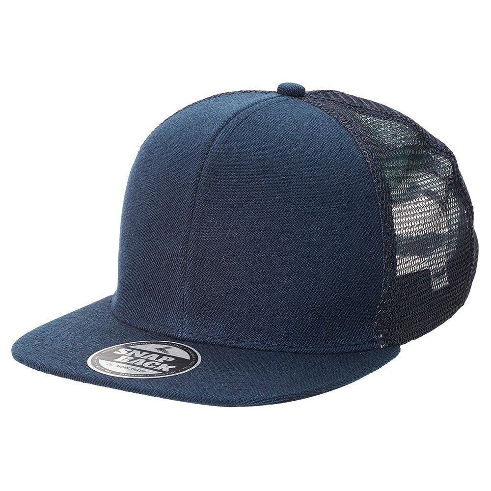 Premium American Twill Snapback – Flat Peak, Mesh Back, Custom Foil - Urban Caps