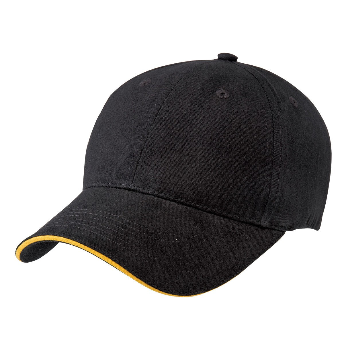 Premium Soft Sandwich Peak Cap – 100% Cotton, Velcro Fit, Contrast Trim - Urban Caps