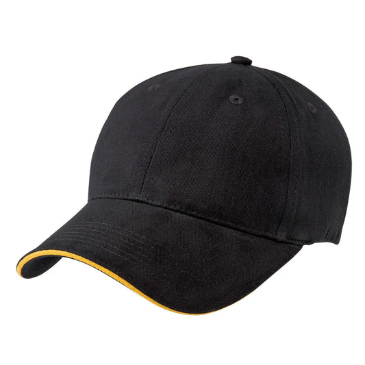 Premium Soft Sandwich Peak Cap – 100% Cotton, Velcro Fit, Contrast Trim - Urban Caps