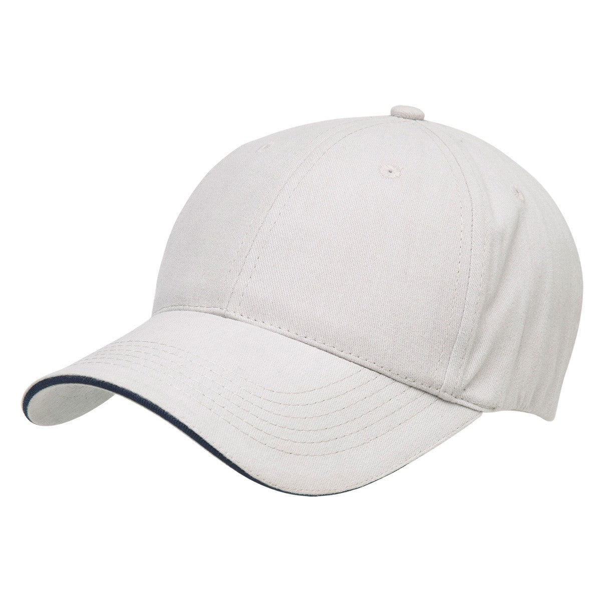Premium Soft Sandwich Peak Cap – 100% Cotton, Velcro Fit, Contrast Trim - Urban Caps