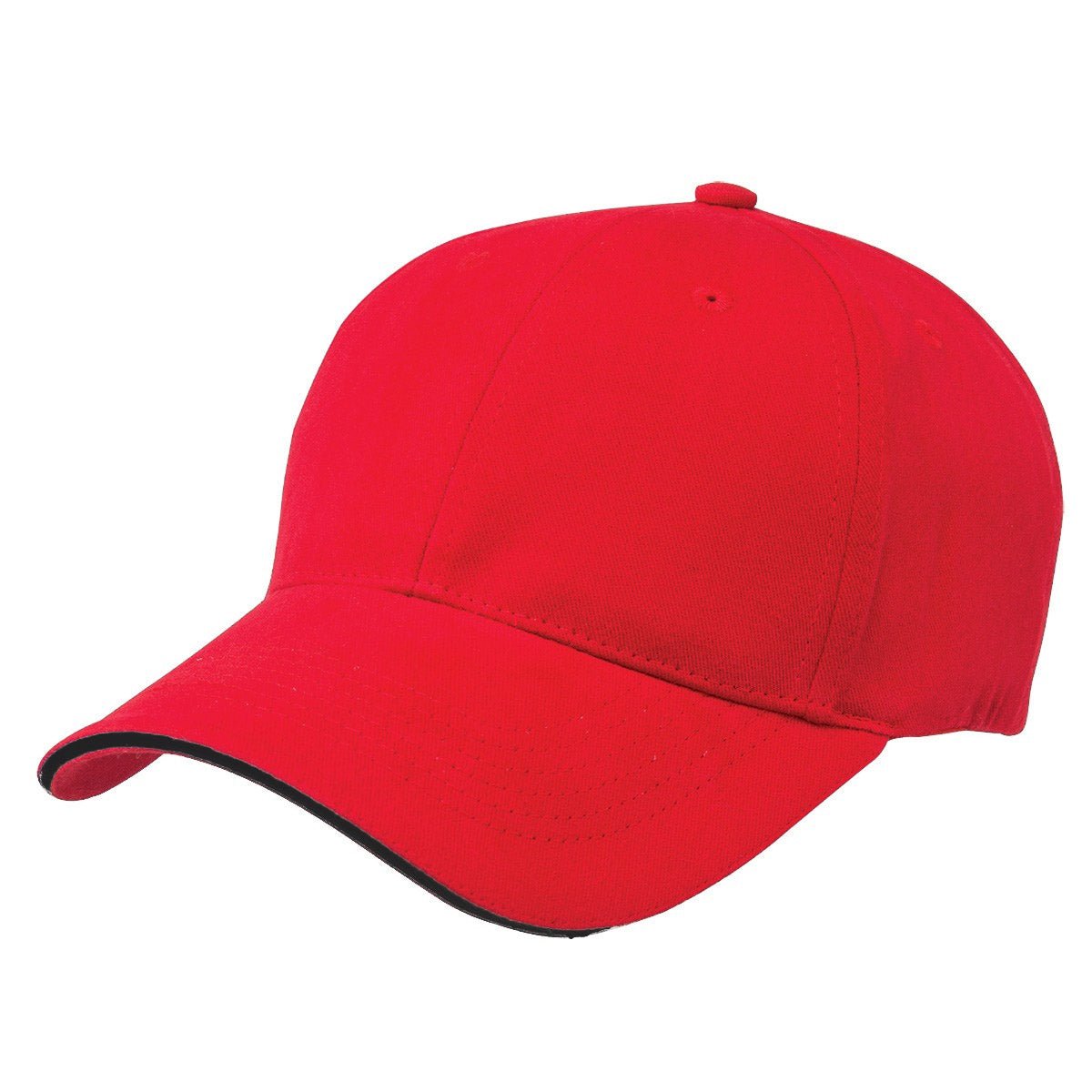 Premium Soft Sandwich Peak Cap – 100% Cotton, Velcro Fit, Contrast Trim - Urban Caps