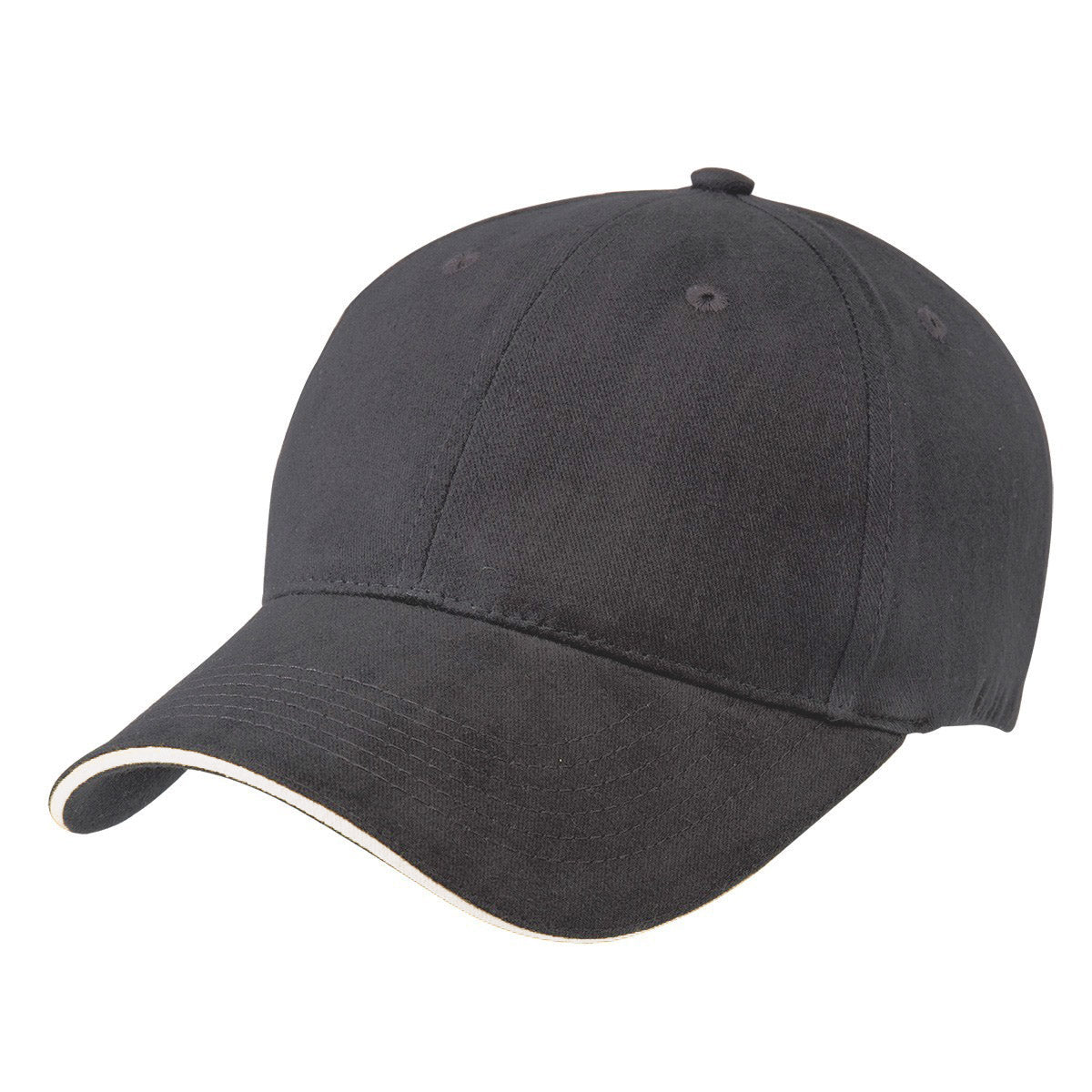Premium Soft Sandwich Peak Cap – 100% Cotton, Velcro Fit, Contrast Trim - Urban Caps