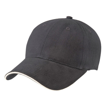 Premium Soft Sandwich Peak Cap – 100% Cotton, Velcro Fit, Contrast Trim - Urban Caps