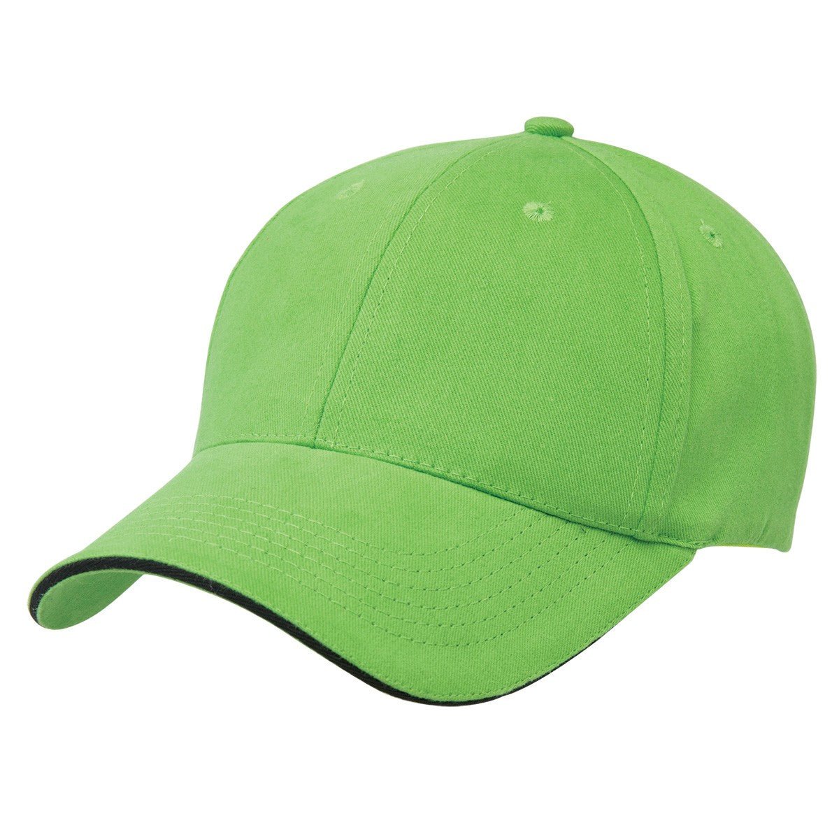 Premium Soft Sandwich Peak Cap – 100% Cotton, Velcro Fit, Contrast Trim - Urban Caps