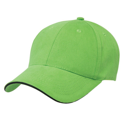 Premium Soft Sandwich Peak Cap – 100% Cotton, Velcro Fit, Contrast Trim - Urban Caps