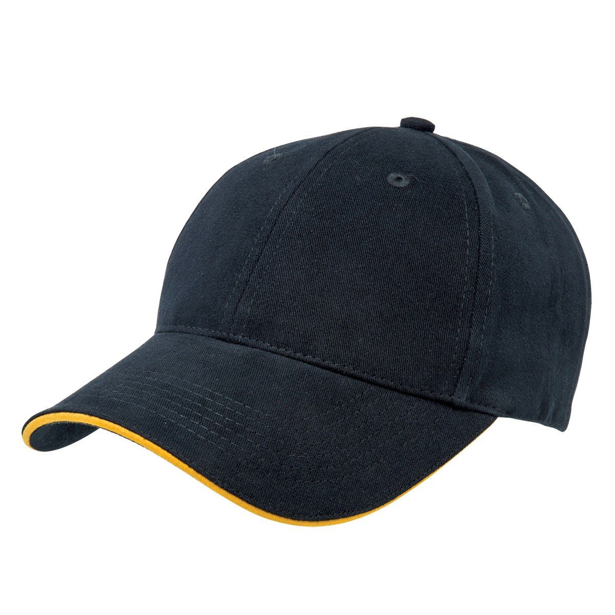 Premium Soft Sandwich Peak Cap – 100% Cotton, Velcro Fit, Contrast Trim - Urban Caps
