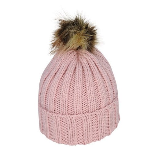 Premium Winter Knit Beanie with Faux Fur Pom - Urban Caps NZ - Urban Caps