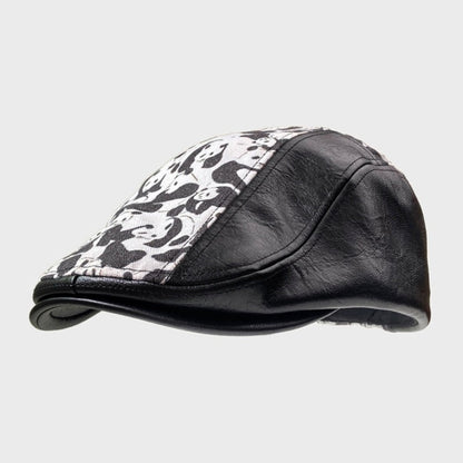 PU Leather Cheesecutter Cap – Retro Street Style Flat Cap - Urban Caps