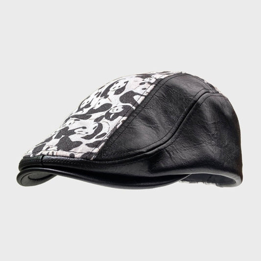 PU Leather Cheesecutter Cap – Retro Street Style Flat Cap - Urban Caps