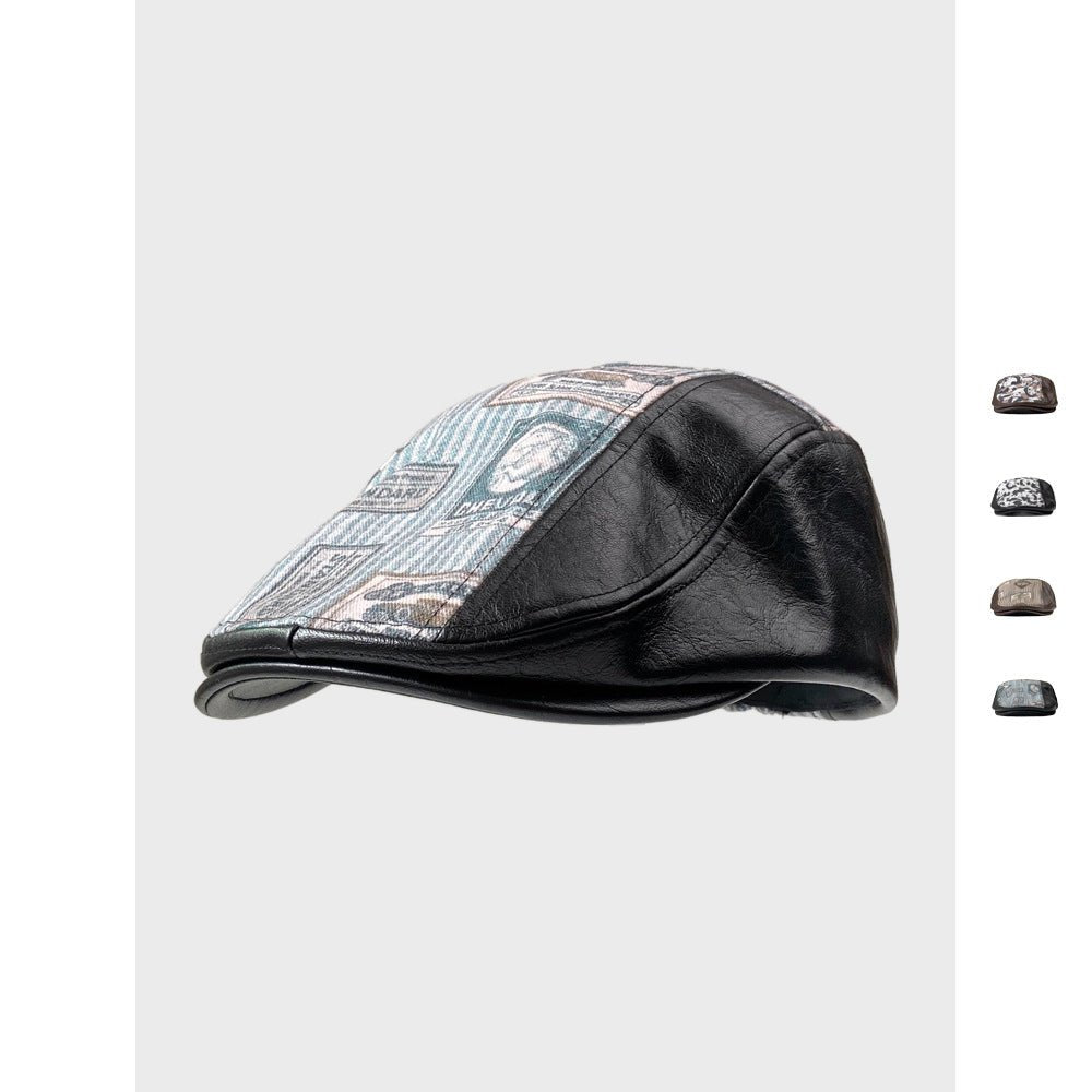 PU Leather Cheesecutter Cap – Retro Street Style Flat Cap - Urban Caps