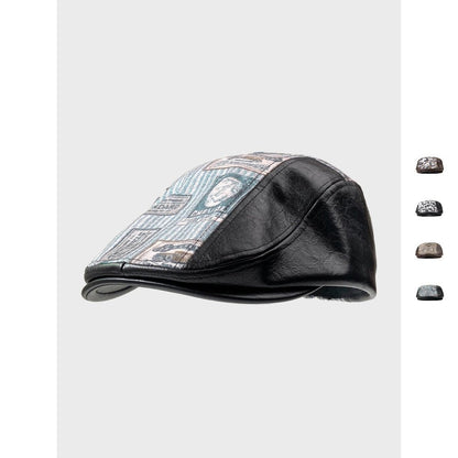 PU Leather Cheesecutter Cap – Retro Street Style Flat Cap - Urban Caps