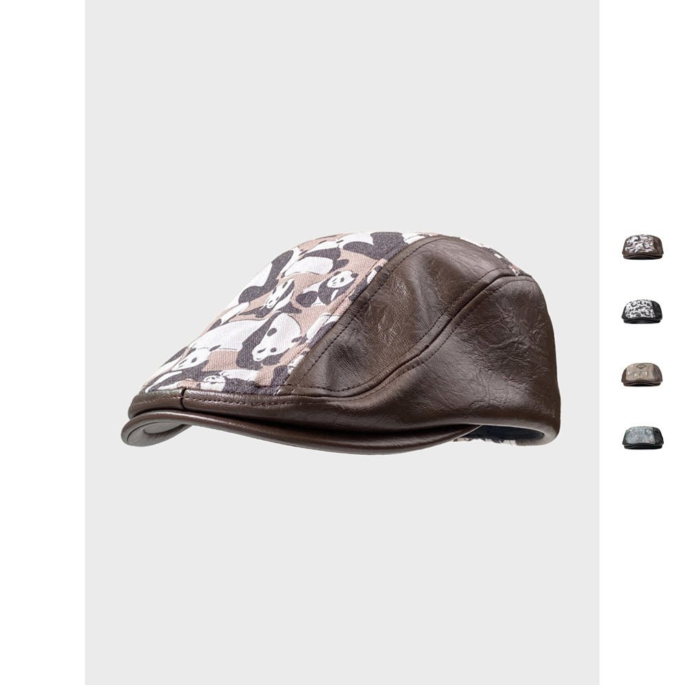 PU Leather Cheesecutter Cap – Retro Street Style Flat Cap - Urban Caps