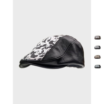 PU Leather Cheesecutter Cap – Retro Street Style Flat Cap - Urban Caps