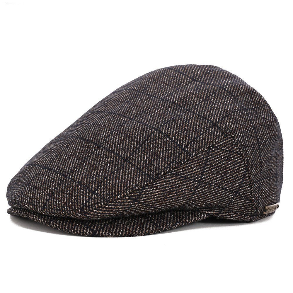 Retro Men’s Duckbill Cap – Adjustable Flat Beret for Spring, Autumn & Winter - Urban Caps