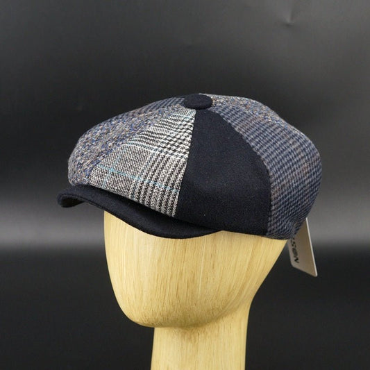 Retro Wool Blend Newsboy Cap – Octagonal Quilted Painter Hat for Women & Men - Urban Caps