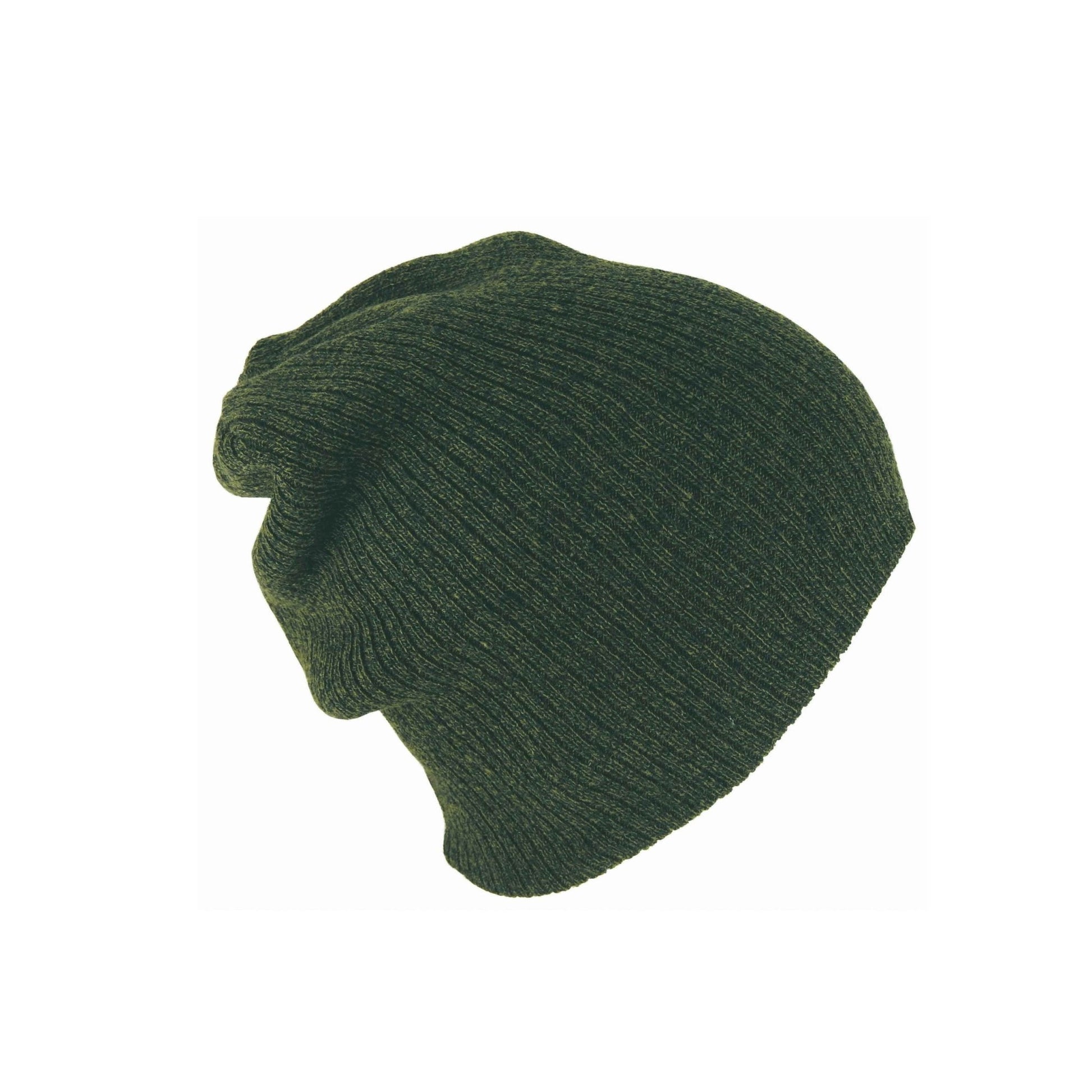 Rib Knit Slouch Beanie – Acrylic Winter Hat - Urban Caps