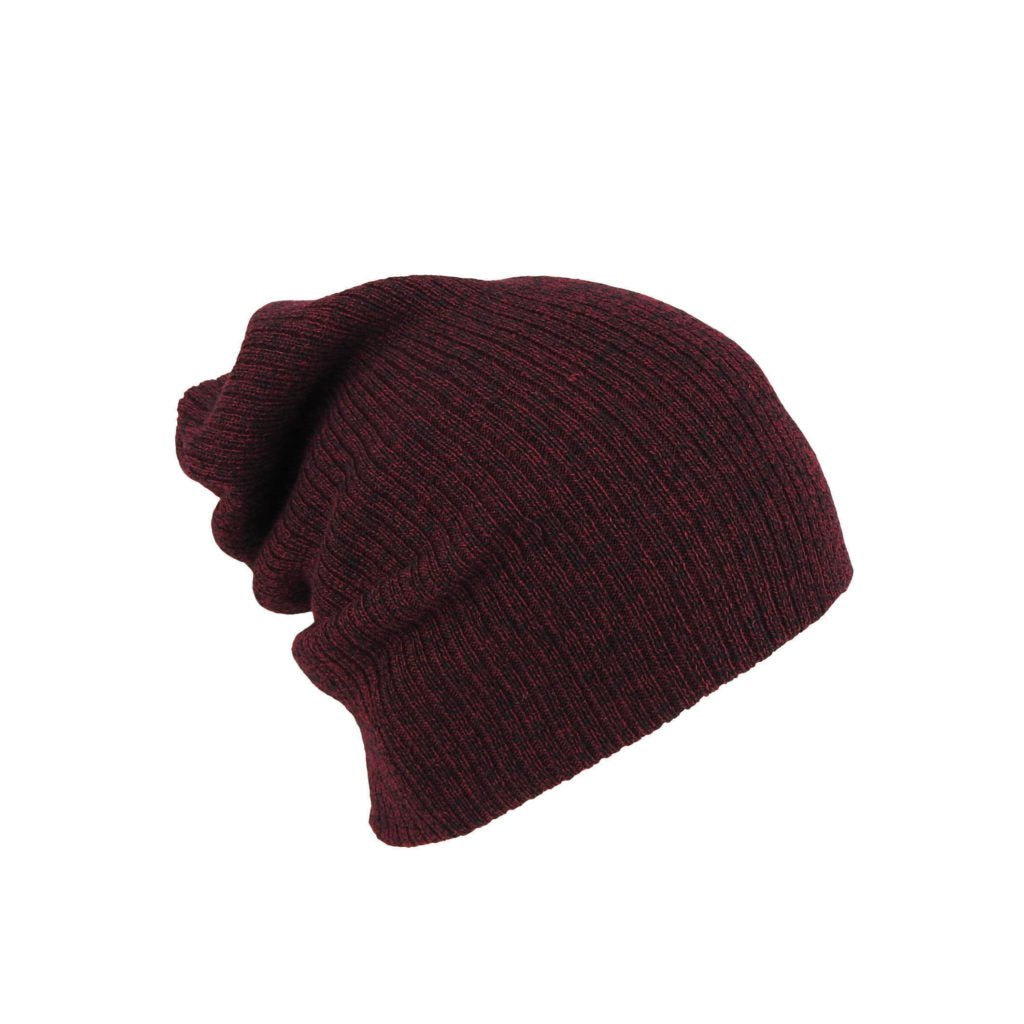 Rib Knit Slouch Beanie – Acrylic Winter Hat - Urban Caps