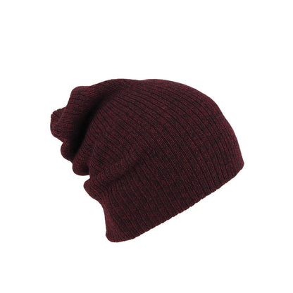 Rib Knit Slouch Beanie – Acrylic Winter Hat - Urban Caps