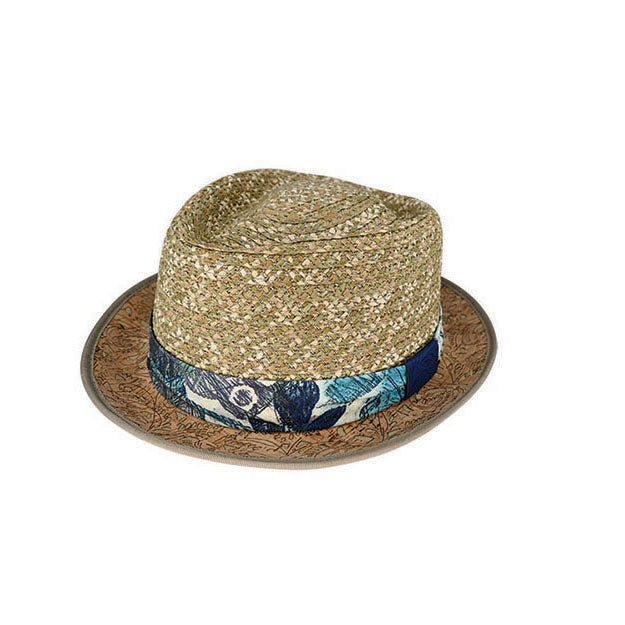 Rigby Hemp and Viscose Braid Trilby Hat with Cork Brim and Cotton Band - Urban Caps