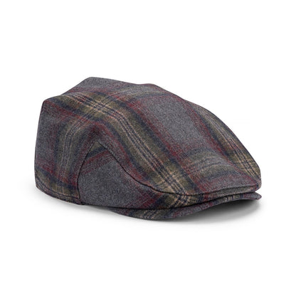 Roman – Wool Blend Flat Cap with Classic Check Pattern - Urban Caps