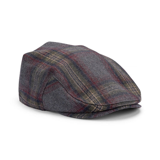 Roman – Wool Blend Flat Cap with Classic Check Pattern - Urban Caps