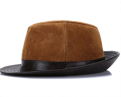 Rotterdam Genuine Leather Suede Fedora Hat - Classic City Style With Timeless Appeal