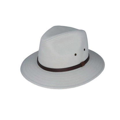 Samuel – Canvas Safari Hat with Leather Band and Metal Eyelets - Urban Caps