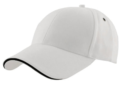 Sandwich Peak Cap – Brushed Cotton, Contrast Trim, Gunmetal Buckle - Urban Caps