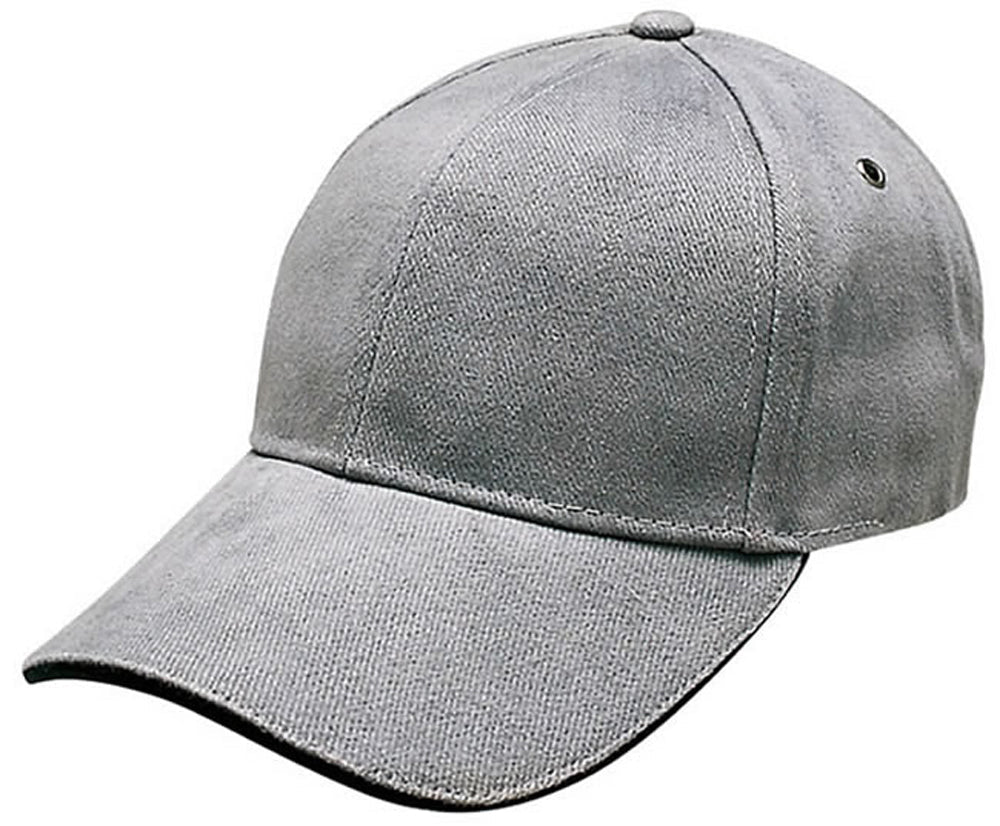 Sandwich Peak Cap – Brushed Cotton, Contrast Trim, Gunmetal Buckle - Urban Caps