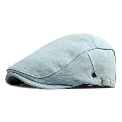 Simple Light Board Washed Denim Hat Men And Women All - match Retro Peaked Cap - Urban Caps