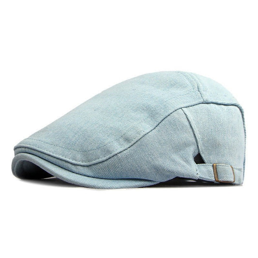 Simple Light Board Washed Denim Hat Men And Women All - match Retro Peaked Cap - Urban Caps