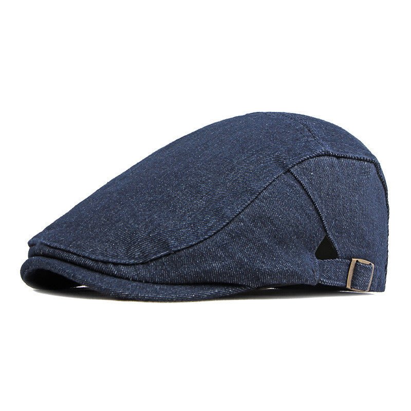 Simple Light Board Washed Denim Hat Men And Women All - match Retro Peaked Cap - Urban Caps