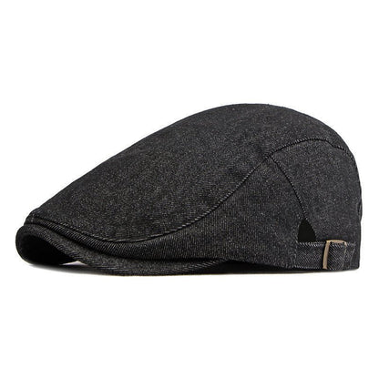 Simple Light Board Washed Denim Hat Men And Women All - match Retro Peaked Cap - Urban Caps