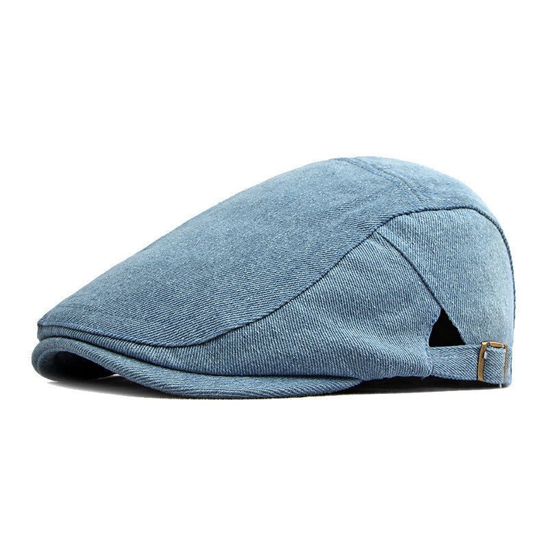 Simple Light Board Washed Denim Hat Men And Women All - match Retro Peaked Cap - Urban Caps