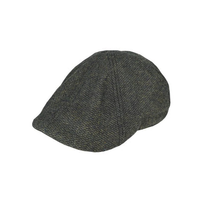 Six Panel Wool Blend Ivy Cap with Nailhead Pattern and Check Lining - Urban Caps
