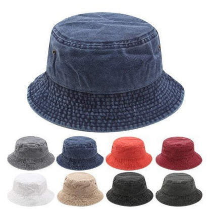 Solid color casual denim fisherman hat - Urban Caps