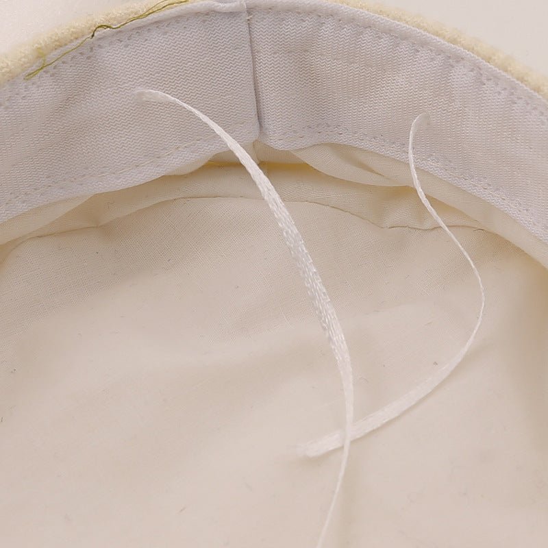 Solid Color Pearl Chain Korean Style Peaked Beret Cap - Urban Caps